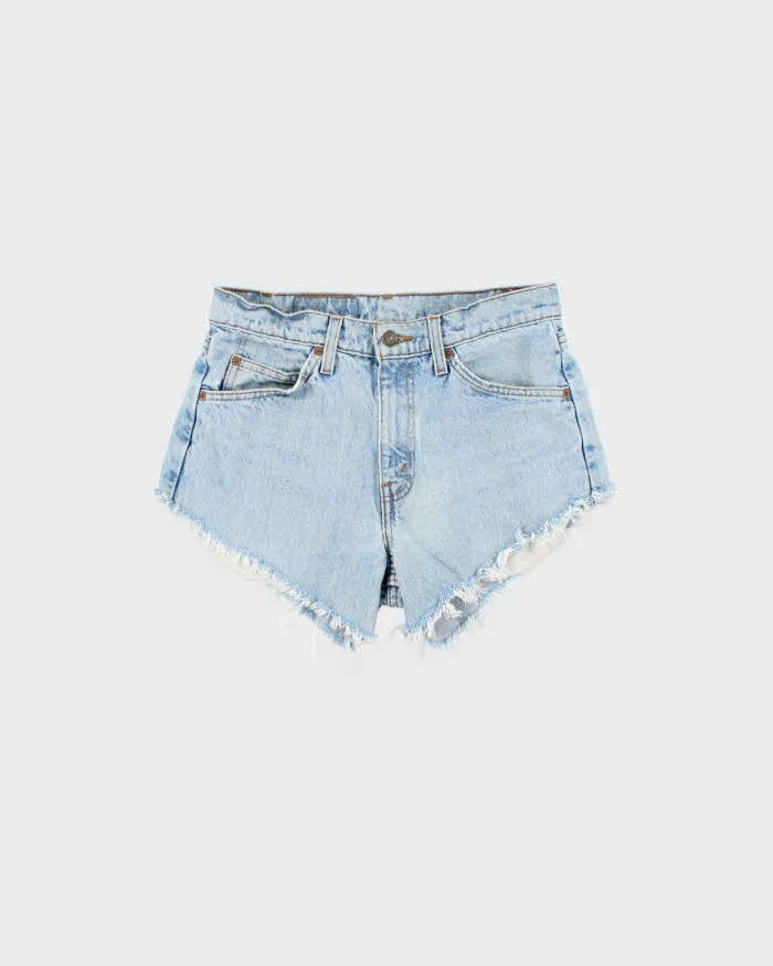 Vintage 1997 Levi's 550 Orange Tab Batwing Made In USA Mini Denim Shorts - W30 sold by Rokit