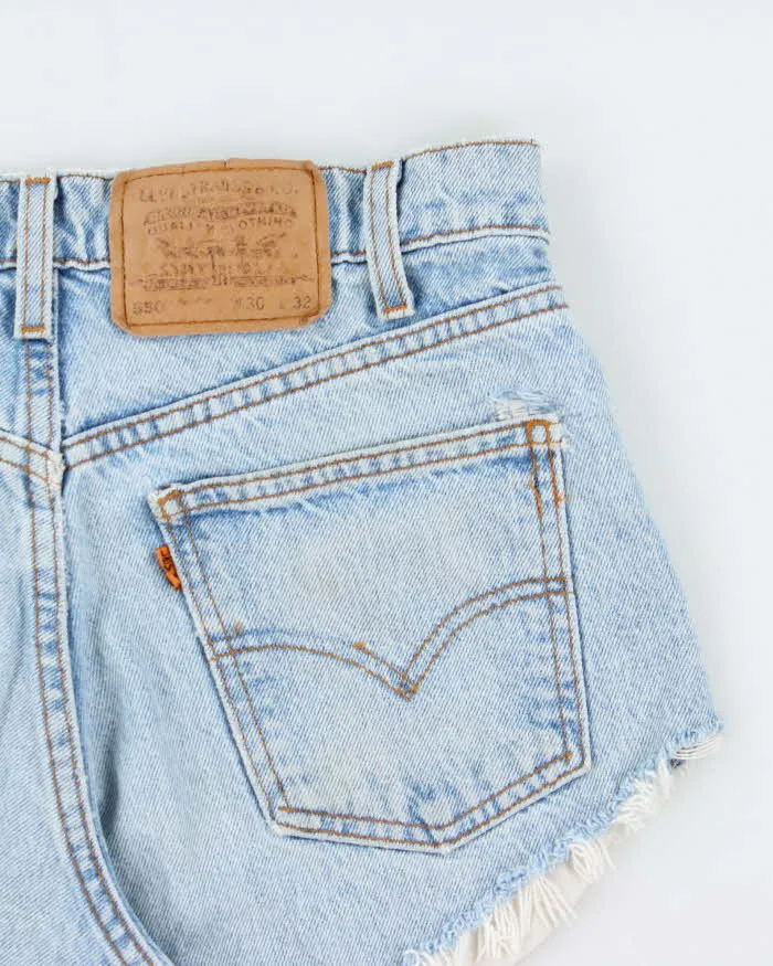 Vintage 1997 Levi's 550 Orange Tab Batwing Made In USA Mini Denim Shorts - W30 sold by Rokit product image thumbnail 4