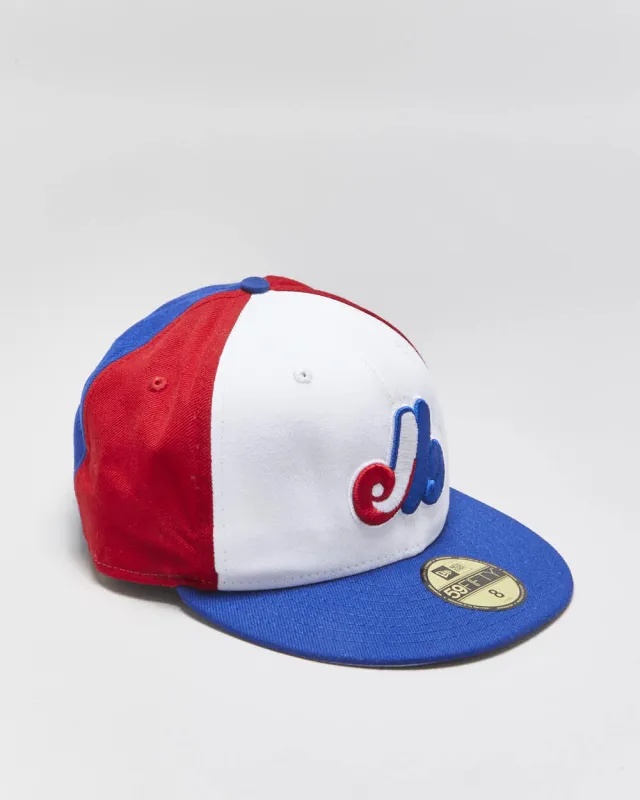 Vintage New Era 59Fifty Montreal Expos Cooperstown Collection MLB Fitted Baseball Cap - 8 made by Rokit