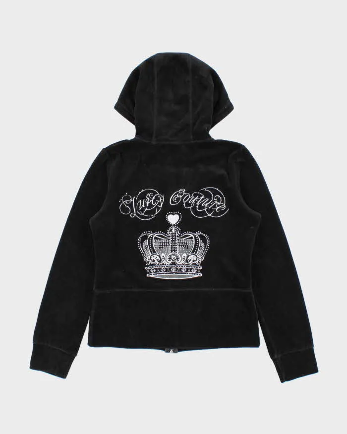 Vintage Juicy Couture Women's Embellished Made In USA Velour Zip-Up Hoodie - M sold by Rokit product image thumbnail 2