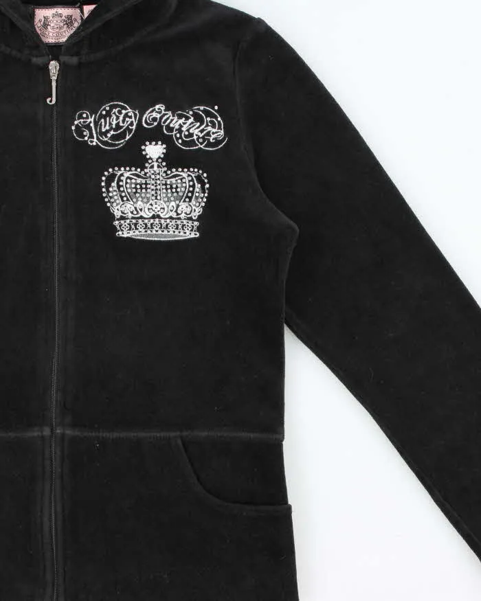 Vintage Juicy Couture Women's Embellished Made In USA Velour Zip-Up Hoodie - M sold by Rokit product image thumbnail 3