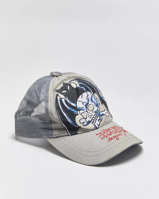 Vintage Y2K 00s Ed Hardy Christian Audiger Embroidered Denim Trucker Hat - OS made by Ed Hardy