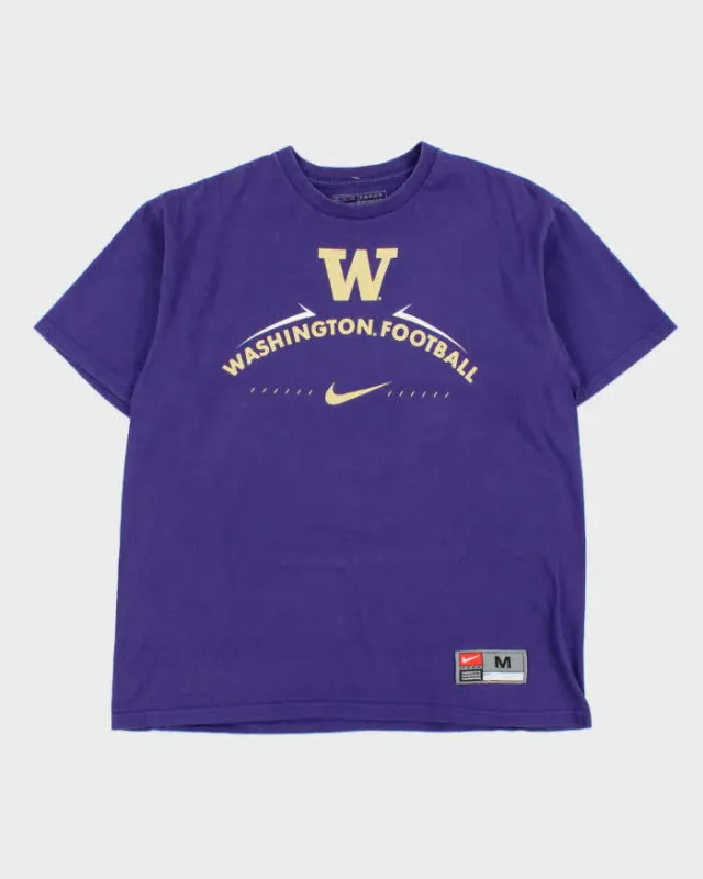 Vintage Y2K 00s Nike Team Washington Huskies College Football Heavyweight Crewneck T-Shirt - M made by Nike