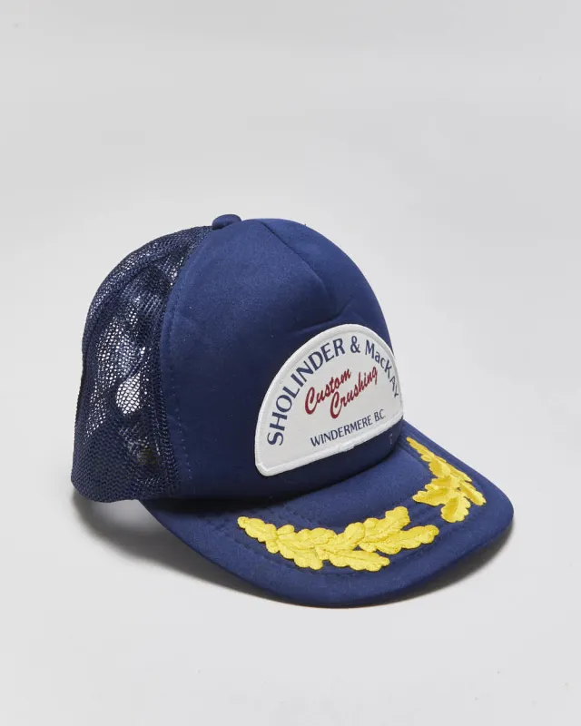 Vintage 1990s Custom Crushing AJM Headwear Flatbill Trucker Hat - OS made by Rokit