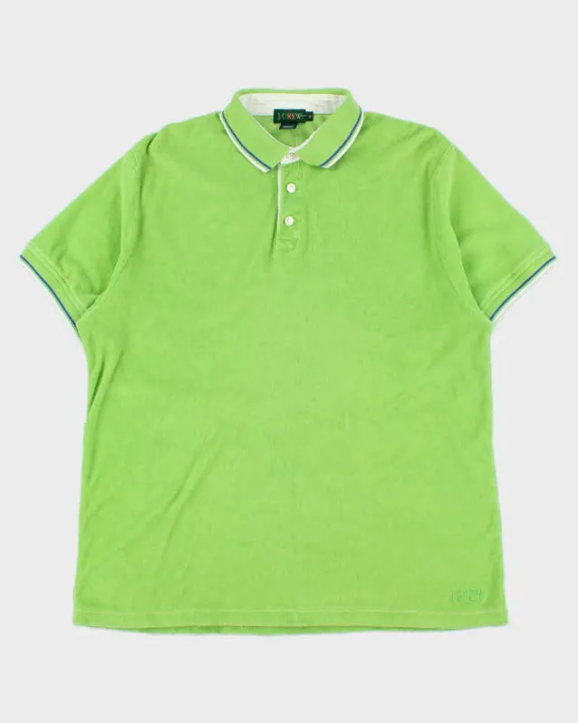 Vintage 1990s J.Crew Lime Short Sleeve Towelling Polo Shirt - XL made by J. Crew