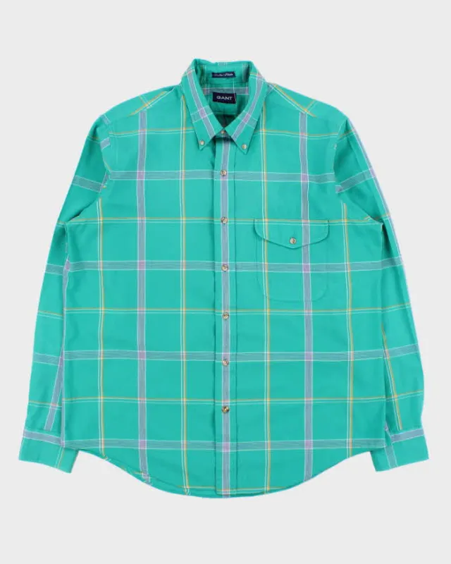 Vintage 1990s Gant 'Fox Hunt Plaid' Long Sleeve Flap Pocket Shirt - L made by Rokit