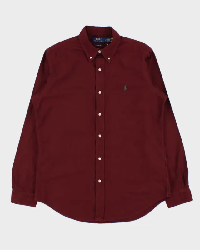 Vintage Polo Ralph Lauren Burgundy Classic Fit Long Sleeve Shirt - M made by Ralph Lauren