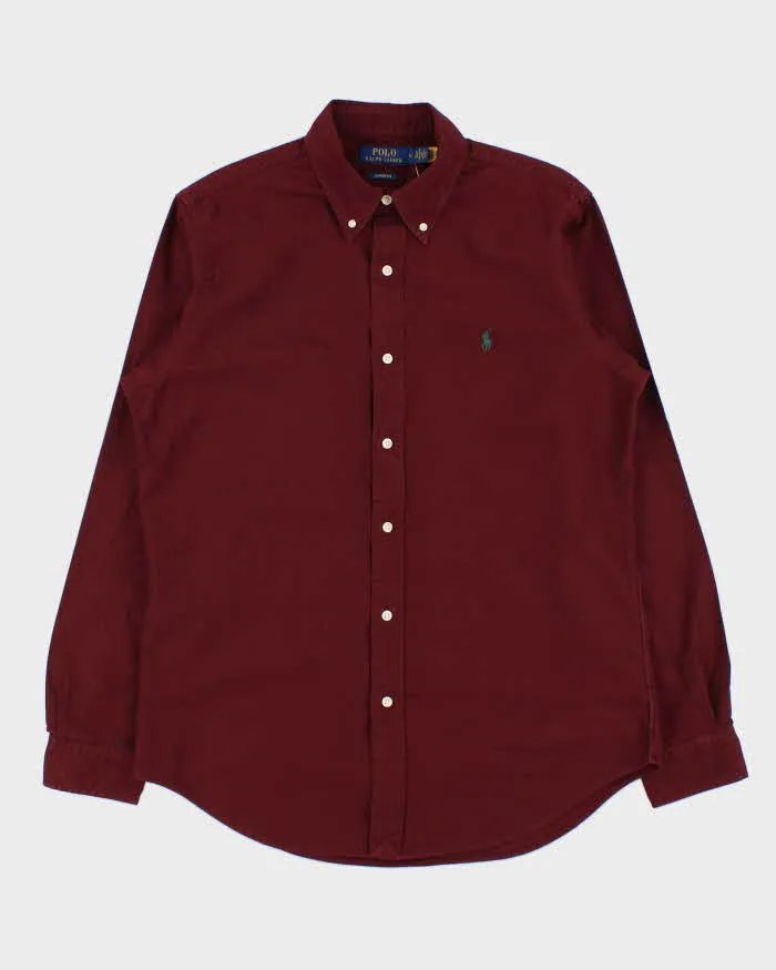 Vintage Polo Ralph Lauren Burgundy Classic Fit Long Sleeve Shirt - M sold by Rokit