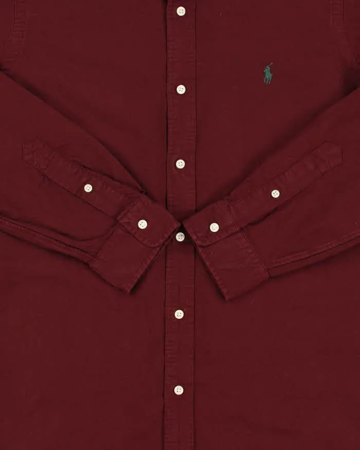 Vintage Polo Ralph Lauren Burgundy Classic Fit Long Sleeve Shirt - M sold by Rokit product image thumbnail 4