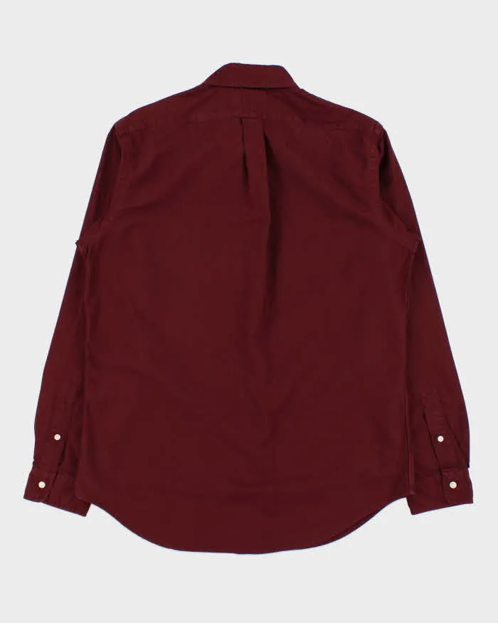 Vintage Polo Ralph Lauren Burgundy Classic Fit Long Sleeve Shirt - M sold by Rokit product image thumbnail 2