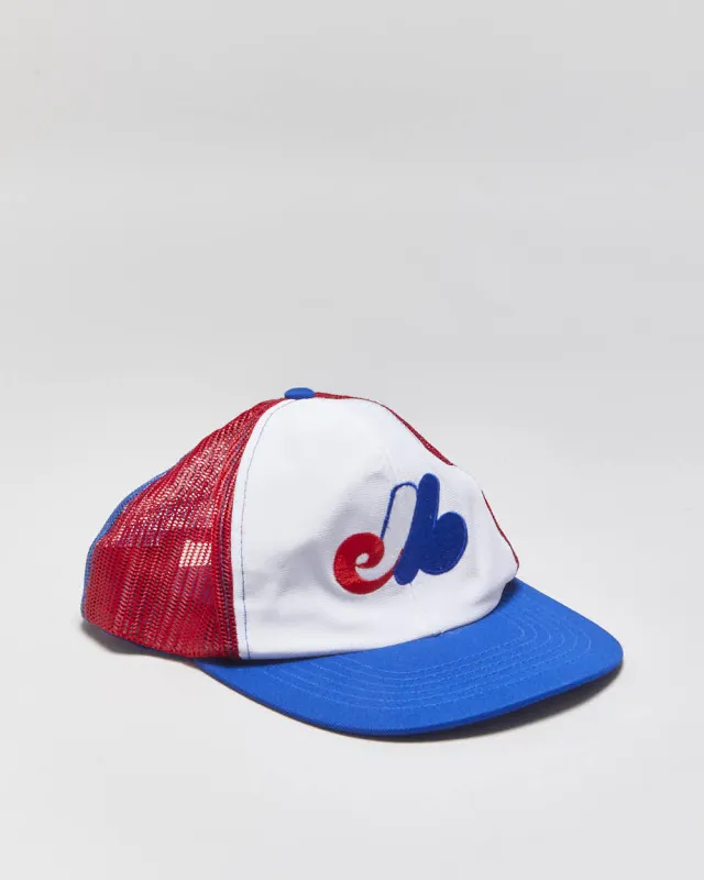 Vintage 1980s Montreal Expos MLB Ted Fletcher Flat Bill Trucker Hat - OS made by MLB