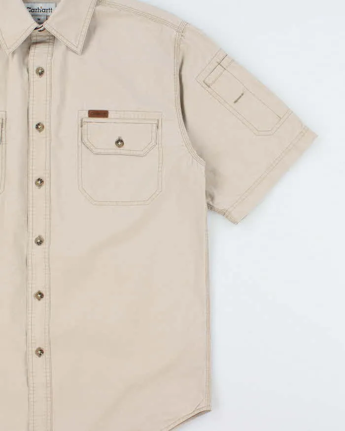 Vintage Y2K 00s Carhartt Khaki Canvas Short Sleeve Utility Shirt - M sold by Rokit product image thumbnail 3