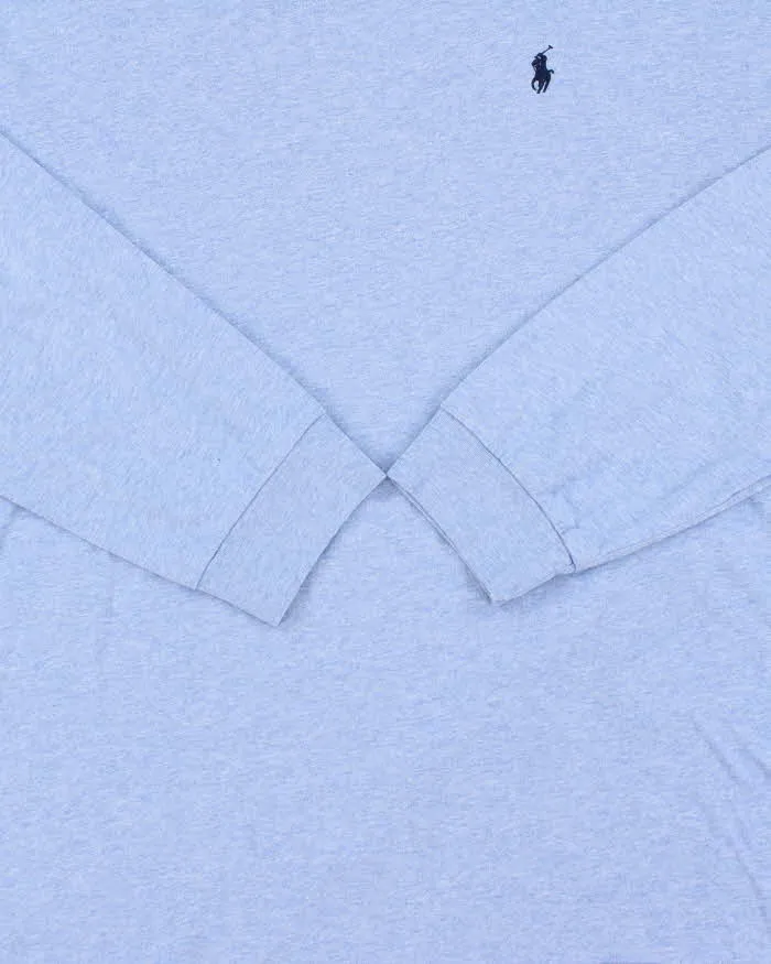 Vintage Polo Ralph Lauren Sky Blue Marl Crewneck Long Sleeve T-Shirt - XXL sold by Rokit product image thumbnail 4