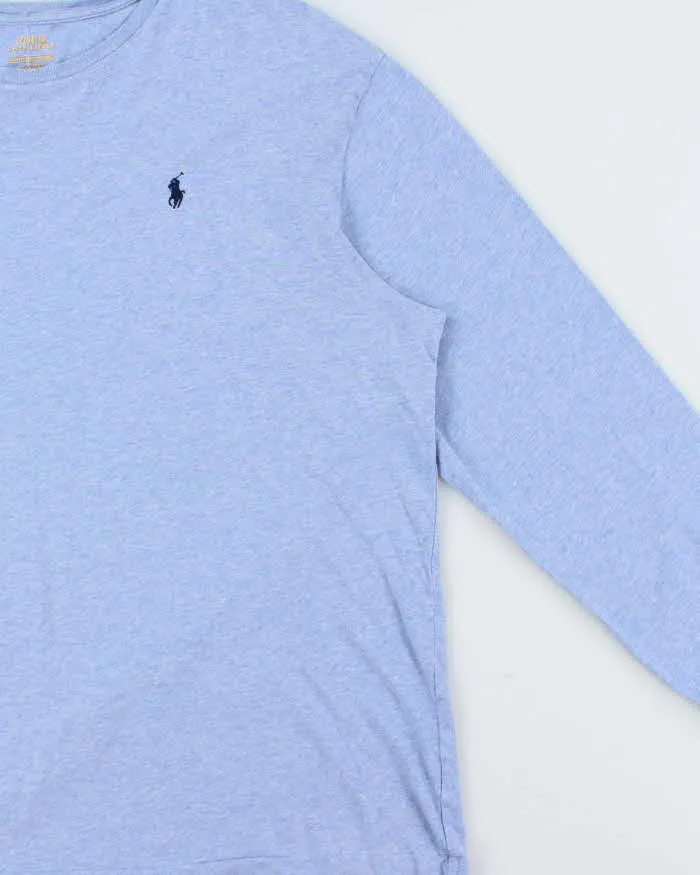 Vintage Polo Ralph Lauren Sky Blue Marl Crewneck Long Sleeve T-Shirt - XXL sold by Rokit product image thumbnail 3