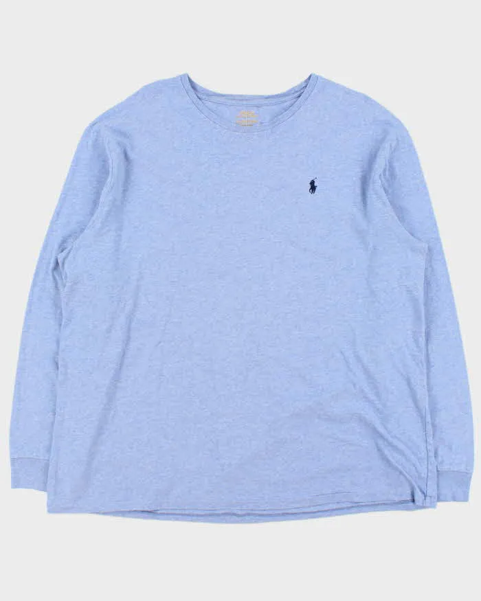 Vintage Polo Ralph Lauren Sky Blue Marl Crewneck Long Sleeve T-Shirt - XXL sold by Rokit