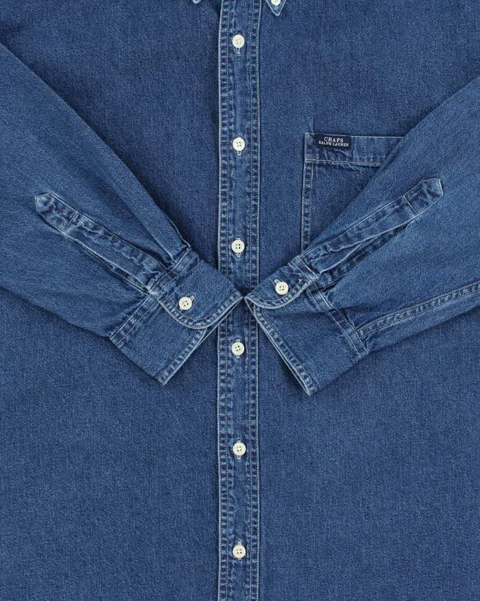 Vintage Y2K 00s Chaps Ralph Lauren Heavyweight Long Sleeve Denim Shirt - L sold by Rokit product image thumbnail 4