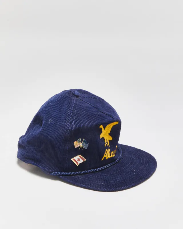 Vintage 1980s Alaska Souvenir Headliners Corduroy Flat Bill Snapback - OS made by Rokit