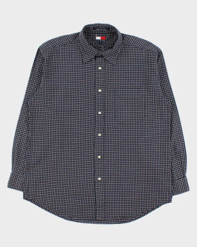 Vintage 1990s Tommy Hilfiger Windowpane Check Long Sleeve Shirt - L made by Tommy Hilfiger