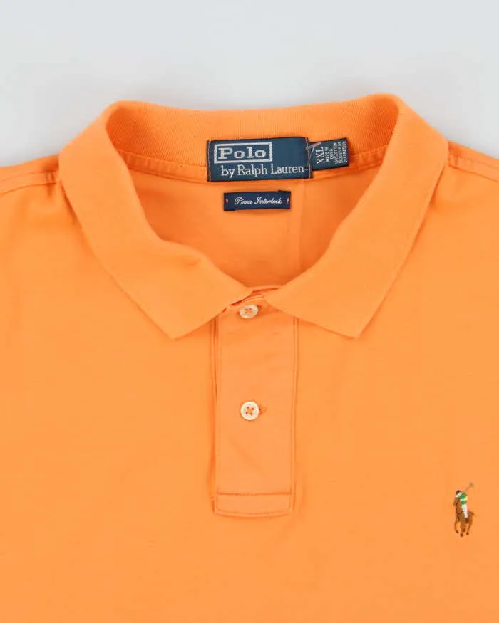 Vintage Y2K 00s Polo Ralph Lauren Apricot Pima Interlock Short Sleeve Polo Shirt - XXL sold by Rokit product image thumbnail 5