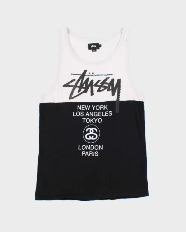 Vintage Stussy World Tour Big Cities Two-Tone Tank Top - L made by Stussy