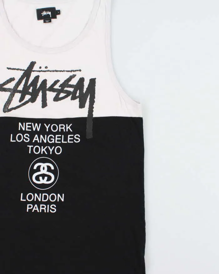 Vintage Stussy World Tour Big Cities Two-Tone Tank Top - L sold by Rokit product image thumbnail 3