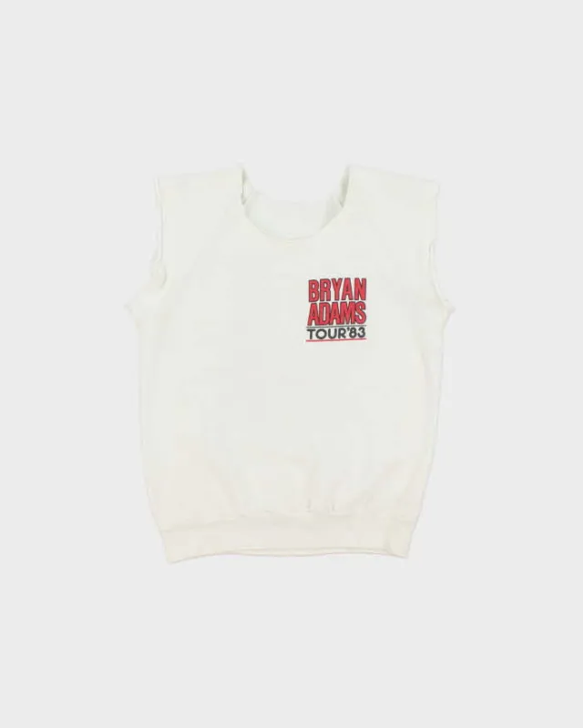 Vintage Bryan Adams Cuts Like A Knife Tour '83 Women's Cropped Sleeveless Sweatshirt - M made by Rokit