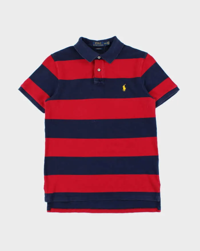 Vintage Polo Ralph Lauren Striped Custom Fit Short Sleeve Polo Shirt - M sold by Rokit