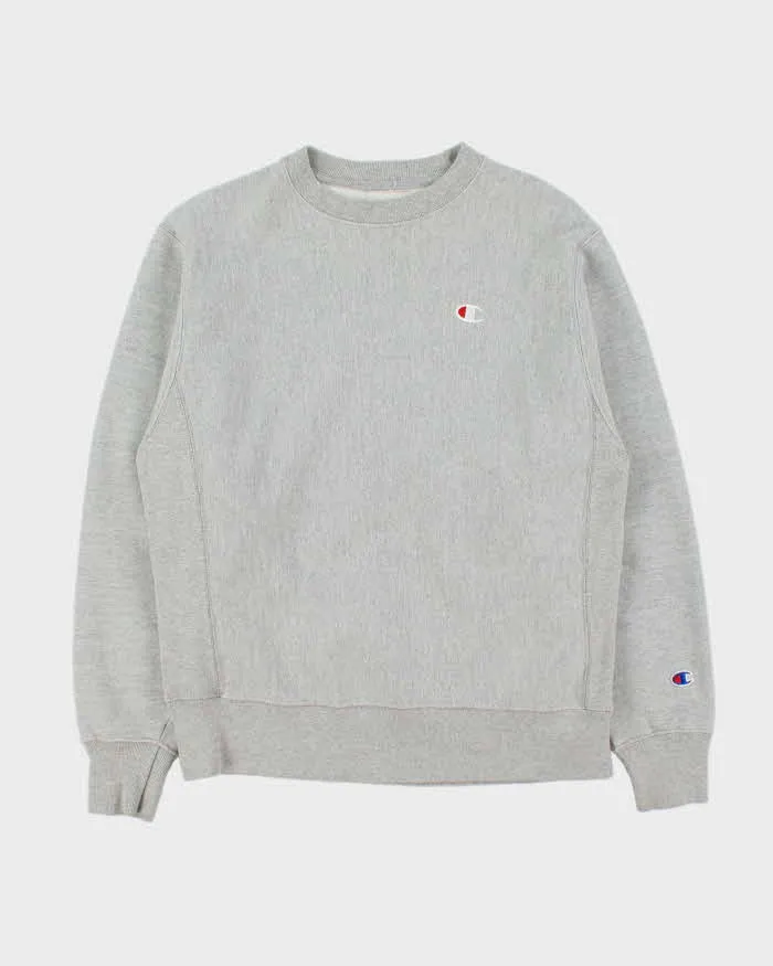 Vintage Champion Marl Grey Reverse Weave Heavyweight Crewneck Sweatshirt - M sold by Rokit