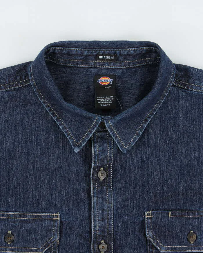 Vintage Dickies Dark Wash Denim Heavyweight Relaxed Fit Long Sleeve Workwear Shirt - XL sold by Rokit product image thumbnail 5