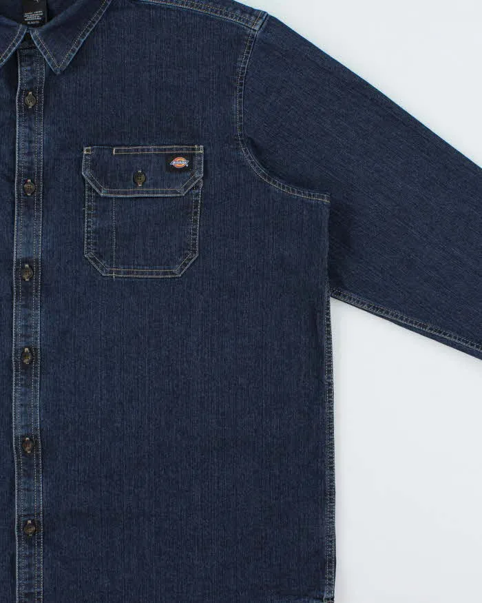 Vintage Dickies Dark Wash Denim Heavyweight Relaxed Fit Long Sleeve Workwear Shirt - XL sold by Rokit product image thumbnail 3