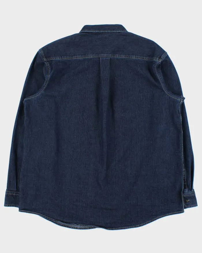 Vintage Dickies Dark Wash Denim Heavyweight Relaxed Fit Long Sleeve Workwear Shirt - XL sold by Rokit product image thumbnail 2