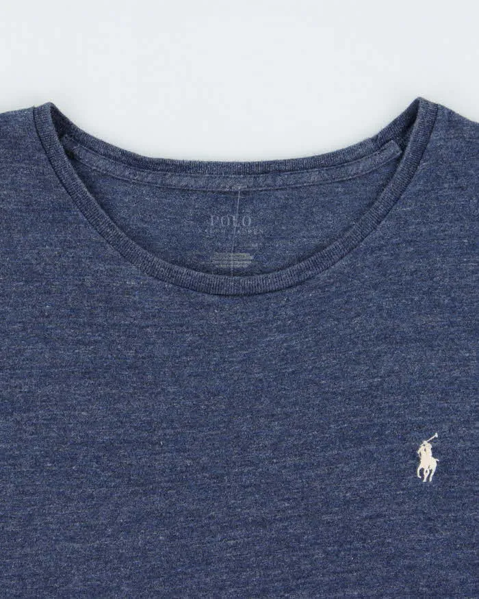 Vintage Polo Ralph Lauren Blue Marl Crewneck Long Sleeve T-Shirt - XL sold by Rokit product image thumbnail 5