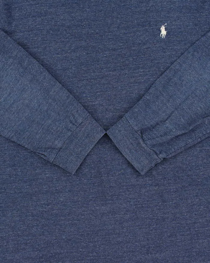 Vintage Polo Ralph Lauren Blue Marl Crewneck Long Sleeve T-Shirt - XL sold by Rokit product image thumbnail 4