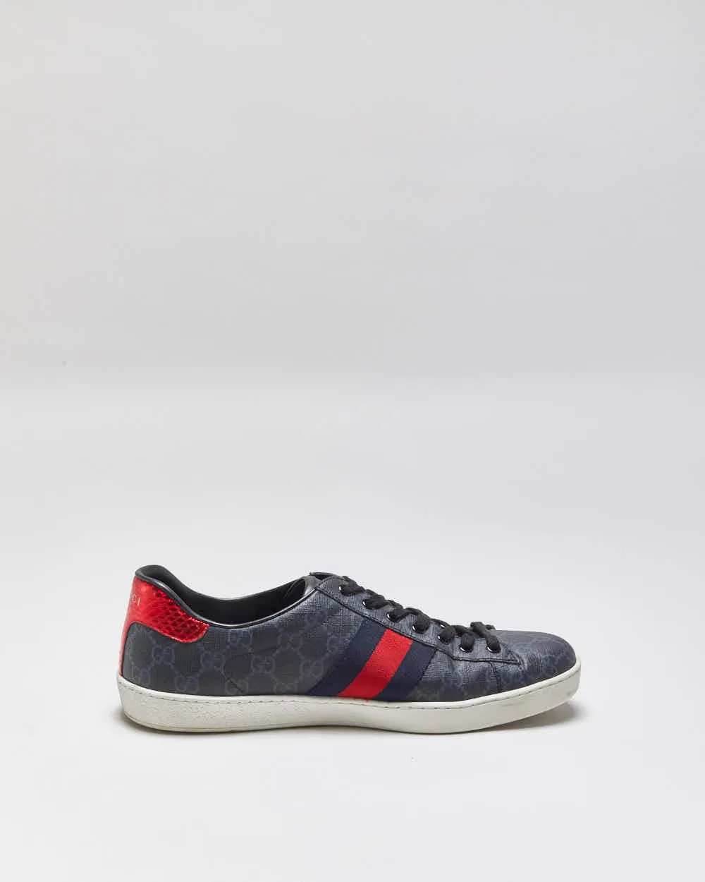2022 Gucci Ace Leather Monogram Supreme Python Web Low Trainers - UK9.5 sold by Rokit product image thumbnail 2