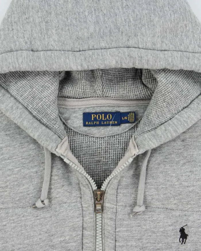 Vintage Ralph Lauren Polo Club Ath Div. Marl Heavyweight Ribbed Gilet Hoodie - L sold by Rokit product image thumbnail 5