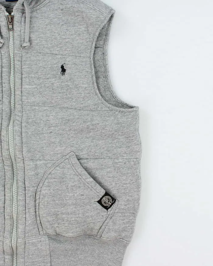 Vintage Ralph Lauren Polo Club Ath Div. Marl Heavyweight Ribbed Gilet Hoodie - L sold by Rokit product image thumbnail 3