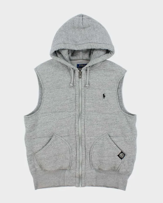 Vintage Ralph Lauren Polo Club Ath Div. Marl Heavyweight Ribbed Gilet Hoodie - L made by Ralph Lauren