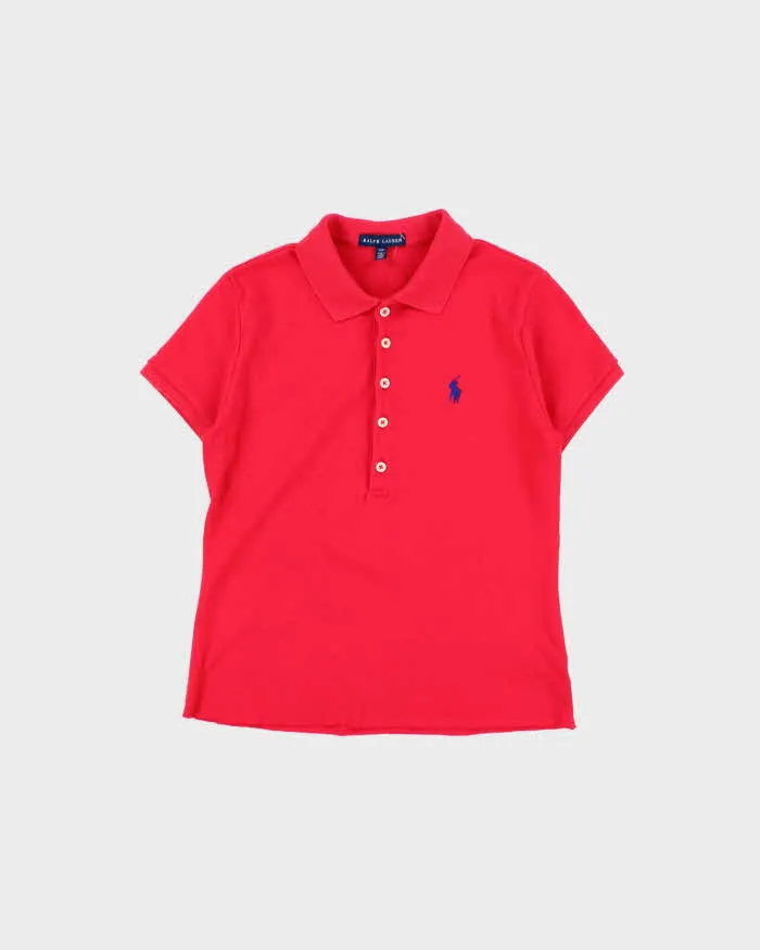 Vintage Y2K 00s Ralph Lauren Women's Exposed Hem Short Sleeve Polo Shirt - S sold by Rokit