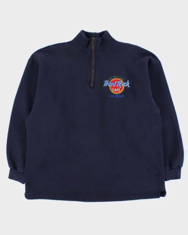 Vintage 1990s Hard Rock Cafe Las Vegas Heavyweight Quarter-Zip Sweatshirt - L made by Hard Rock Cafe