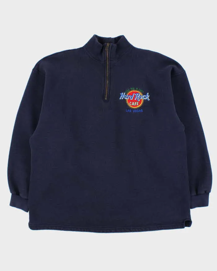 Vintage 1990s Hard Rock Cafe Las Vegas Heavyweight Quarter-Zip Sweatshirt - L sold by Rokit