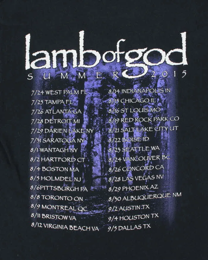 Lamb Of God Summer 2015 USA Tour Gildan Heavyweight Crewneck T-Shirt - L sold by Rokit product image thumbnail 4