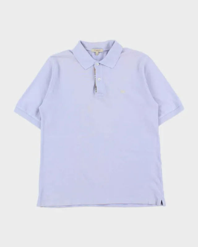 Vintage Y2K 00s Burberry Lavender Nova Check Trim Short Sleeve Polo Shirt - S made by Burberry