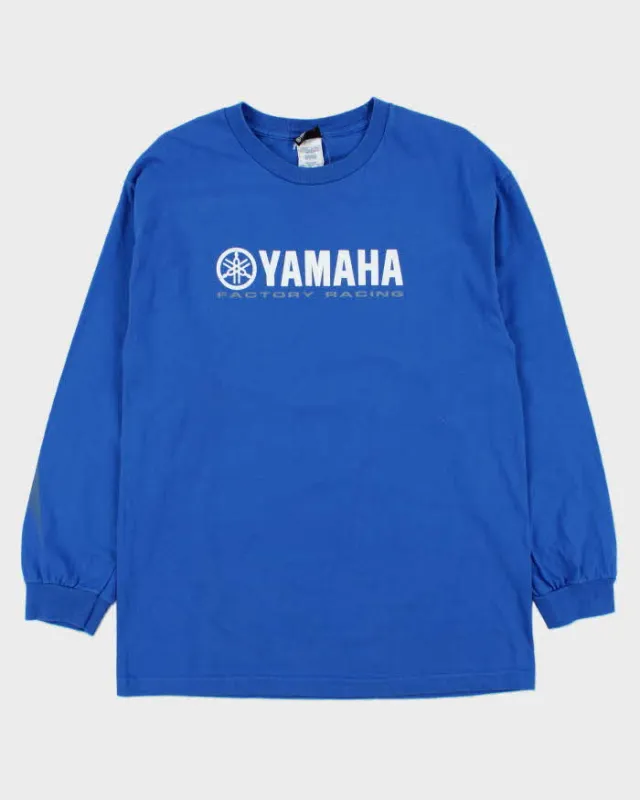 Vintage Y2K 00s Yamaha Racing Heavyweight Long Sleeve Crewneck T-Shirt - L made by Rokit