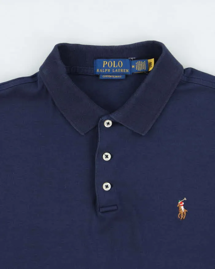 Vintage Polo Ralph Lauren Navy Custom Slim Fit Short Sleeve Polo Shirt - M sold by Rokit product image thumbnail 5