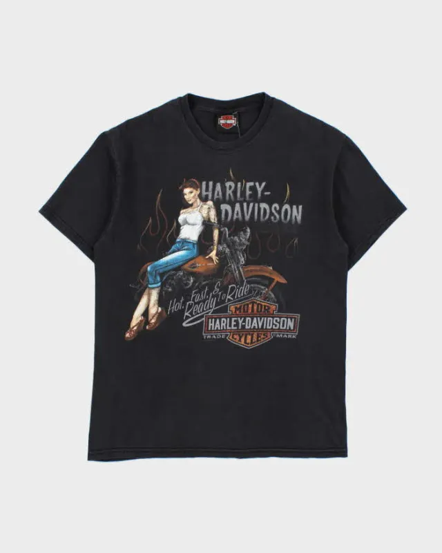 Vintage Harley Davidson Kootenays Hanes Beefy Crewneck T-Shirt - M made by Harley-Davidson