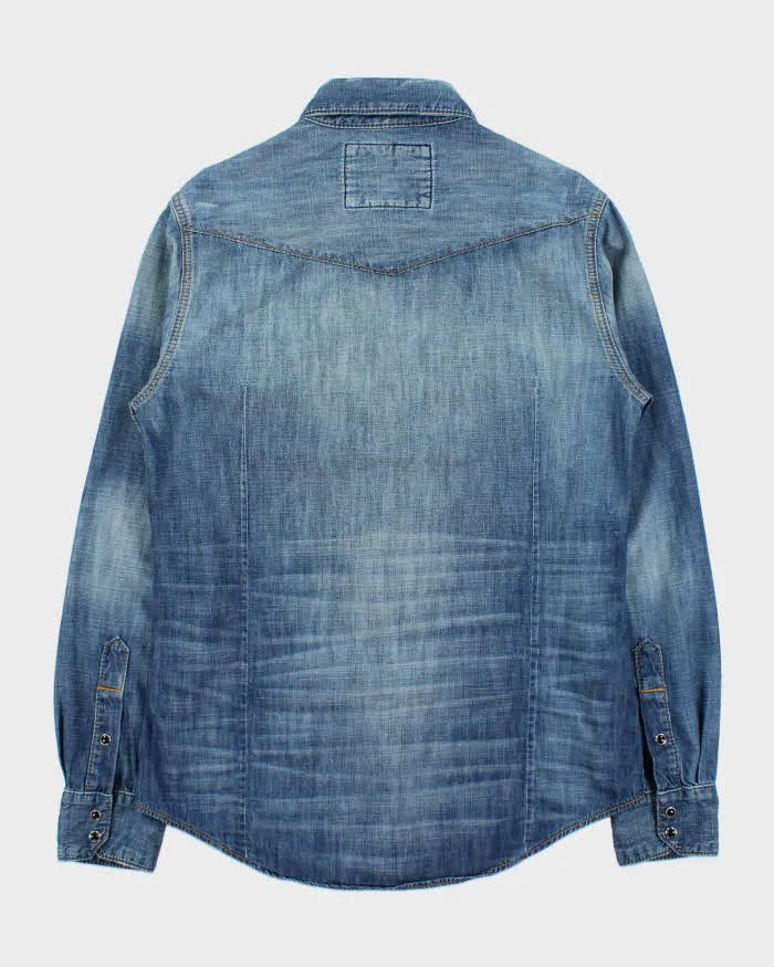 Vintage Y2k 2000s True Religion Denim Long Sleeve Snap Button Shirt - L sold by Rokit product image thumbnail 2