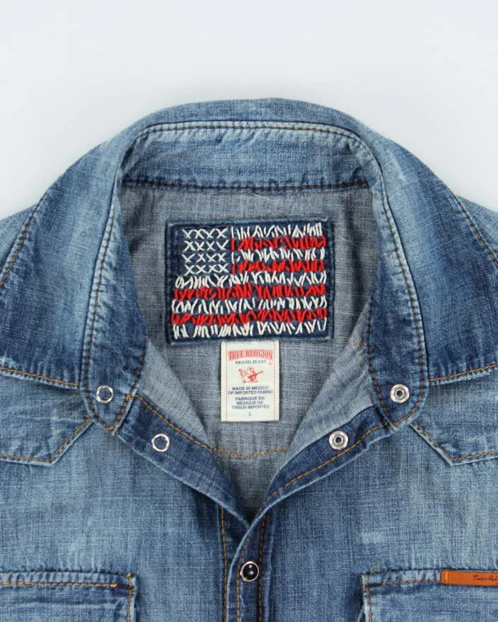 Vintage Y2k 2000s True Religion Denim Long Sleeve Snap Button Shirt - L sold by Rokit product image thumbnail 5