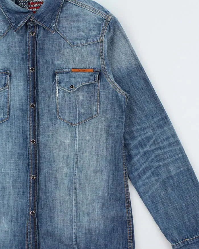 Vintage Y2k 2000s True Religion Denim Long Sleeve Snap Button Shirt - L sold by Rokit product image thumbnail 3