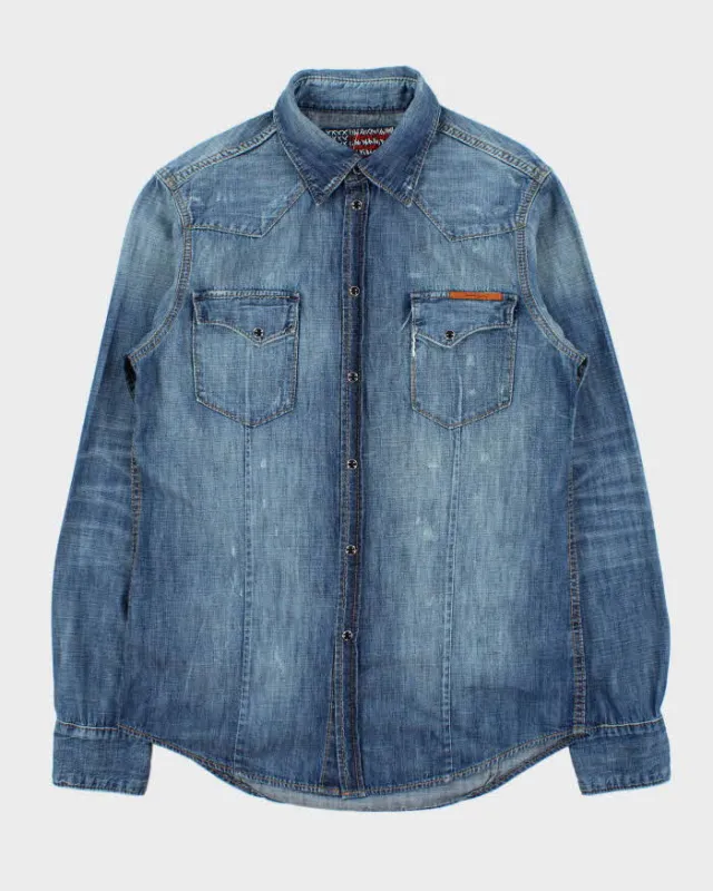 Vintage Y2k 2000s True Religion Denim Long Sleeve Snap Button Shirt - L made by True Religion