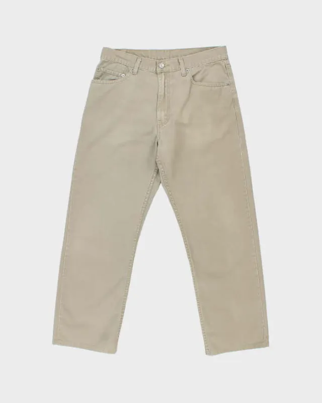 Vintage Y2K 00s Levi's 505 Batwing Khaki Regular Fit Straight Leg Denim Jeans - W33 L28 made by Levi's